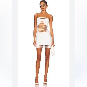 REVOLVE White Strapless Cutout Mini Dress